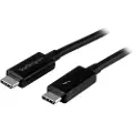 StarTech.com 1m Thunderbolt 3 (20Gbit/s) USB-C-kabel - Thunderbolt - USB- og DisplayPort-kompatibel - hann - hann - svart - nikkel - polyvinylklorid (PVC) - aluminiumsdekselfilm (TBLT3MM1M)
