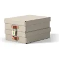 Leitz Puro opbevaringsboks med låg, medium, lav, 8 L, 100 % recirkuleret karton, pakke med 2 stk Beige