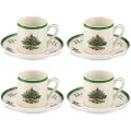 Spode SpodeSett med 4 espressokopper med fat Christmas TreeHvitKopper & krusFra Homeroom