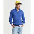 Gant for man. 8050603 Cable Half Zip pullover blue (3XL), Casual, Cotton, Long sleeve