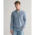 Gant for man. 8030199 Blue textured striped jumper (4XL), Casual, Cotton, Short sleeve