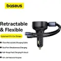 Baseus Baseus-lader Baseus Enjoyment USB-C-billader med USB-C og Lightning-kabel 60 W (svart)