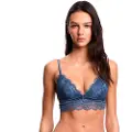 Emporio Armani Satin Lace Padded Triangle Bh