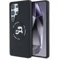 Karl Lagerfeld Samsung Galaxy S25 Ultra Karl Lagerfeld Double Heads MagSafe-deksel i flytende silikon - svart