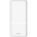 Deltaco - Strømbank - 20000 mAh - 74 Wh - 10.5 watt - 2.1 A - 3 utgangskontakter (2 x USB, 24 pin USB-C) - hvit