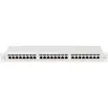 Lanberg PPSA-1024-S - Koblingspanel - rackmonterbar - CAT 6a - STP - RJ-45 X 24 - RAL 7035, grå - 1U - 19