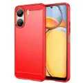 Mtp Products Xiaomi Poco C65/Redmi 13C Børstet TPU Deksel - Karbonfiber - Rød