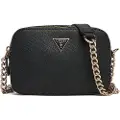 GUESS for woman. HWZG9672140 Mini shoulder bag Noelle saffiano black (OSFA), Casual, Party, Polyurethane