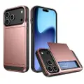 Mtp Products iPhone 17 Pro Max Hybrid-deksel med Skyvekortspor - Roségull
