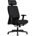 Ergoff Kontorstol AS6002, Sort tekstil med armlæn