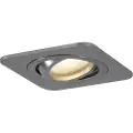QAZQA Rund innfelt spotlight gunmetal GU10 50mm justerbar IP44 - Alberto
