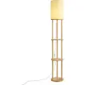 QAZQA Moderne gulvlampe tre med beige skjerm - Stojon