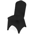 Vevor Stretch Spandex Sammenleggbare Stoltrekk, Universalmontert Buet Fronttrekk, Avtakbare Vaskbare Beskyttende Sliptrekk, For Bryllup, Ferie, Bankett, Fest, Feiring, Spisestue (50 STK. Svart)