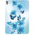 Mtp Products iPad Pro 13 2024/2025 Stilig Ultra-Slim TPU-deksel - Blå Sommerfugl