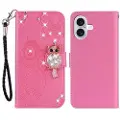 Mtp Products iPhone 16 Uggle Rhinestone Lommebok-deksel - Varm Rosa