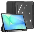 DUX Samsung Galaxy Tab S10 FE+ Toby Tri-Fold Smart Folio-etui - Svart