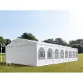 TOOLPORT 8x24 m partytelt, PVC-presenning, hvit, med bunnramme