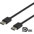 Deltaco DP8K-1010 - DisplayPort-kabel - DisplayPort (hann) til DisplayPort (hann) - DisplayPort 1.4 - 1 m - 8K-støtte - svart