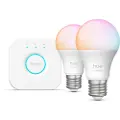 Philips Hue Essential startpakke: 2 E27-smartpærer + Bridge