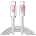 JOYROOM Crystal-Clear USB-kabel 30W USB-C til Lightning 1,2 m - hvit