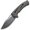 We Knife Swiftfin Damasteel, Tiger Stripe Flamed Ti