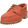 Timberland for man. TB0A2PDQET11 Authentic Leather Boat Shoes red (45 W), Flat, 1 to 3 cm, Laces, Casual