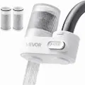 Vevor kranmontert vannfilter, vertikal vannrenser for vaskekran, karbonfiberfilter, fjerner klor og bly med 3 filtre, passer til de fleste kjøkken- eller baderomskraner, hvit