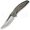 We Knife Quinseris, Black Ti/Copper Foil CF, Satin/Black SW