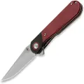 Kizer Cutlery Comet, Red Denim Micarta, Satin