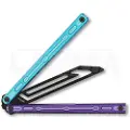 Glidr Moab X Meridian Stonewashed balisong trainer, blurple