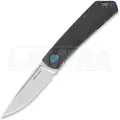 RealSteel Luna Boost Framelock foldekniv, carbon fiber blue