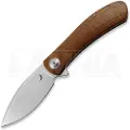 Trollsky Knives Mandu Brown Micarta foldekniv, Satin