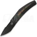 Reate Large Krypton foldekniv, Black Ti/Lava Flow CF, Black PVD