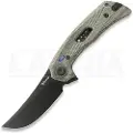 Reate PL-7 foldekniv, Green/Black Micarta, Black PVD