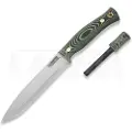 Casström No.14 SFK Green Micarta with Fire striker kniv, left