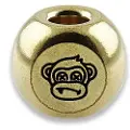 Audacious Concept Wise Monkeys Bead - Brass - Hand Polished