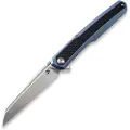 Kansept Knives Arcus Framelock Blue Anodized Ti/Twill CF foldekniv