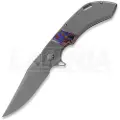 Olamic cutlery Wayfarer 247 Bowie foldekniv, Titanium/Timascus, Stonewashed