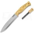 Casström No.14 SFK Curly birch with Fire striker kniv, left