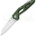 MKM Knives Edge Liner foldekniv, Green anodized aluminum
