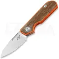 Liong Mah Designs Traveller Sheepsfoot foldekniv, Brown Micarta