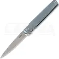 MKM Knives Flame Drop Point. blue anodized sandblasted foldekniv