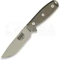 ESEE Model 4, desert tan/OD green, black plastic sheath