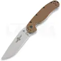 Ontario RAT-1 D2 foldekniv, brun