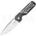 Kizer Cutlery Mini Militaw S45VN foldekniv, Patterned Ti/Carbon Fiber