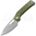 Reate PL-XE foldekniv, Green Micarta, Stonewashed