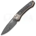 Lionsteel Twain - Damascus - Solid Ti Bronzed + Solid CF foldekniv