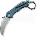 We Knife Tayra foldekniv, Blue & Gray Ti, Satin