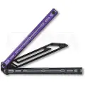 Glidr Moab X Meridian Stonewashed balisong trainer, purple rain