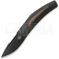 Reate Small Krypton foldekniv, Black Ti/Lava Flow CF, Black PVD